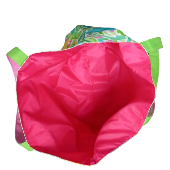 Lilly Pulitzer Estee Lauder Women's Tote Lilly's Lemon Print Bag Carryall 17"X14 - Picture 3 of 6